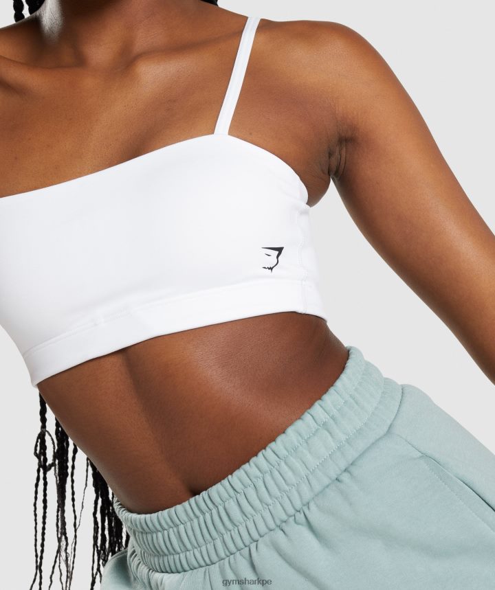 Gymsharksujetador deportivo bandeau mujer blanco PFTJ2N129 ropa