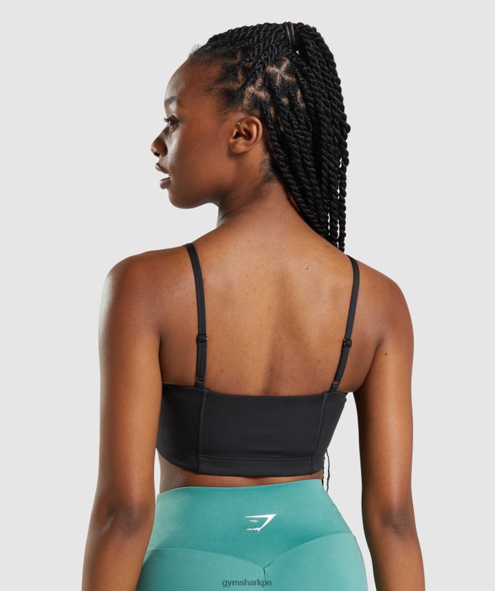 Gymsharksujetador deportivo bandeau mujer negro PFTJ2N159 ropa