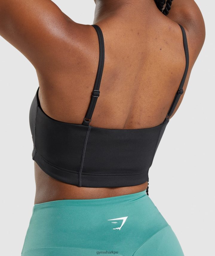 Gymsharksujetador deportivo bandeau mujer negro PFTJ2N159 ropa