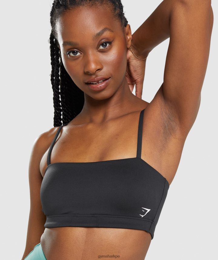 Gymsharksujetador deportivo bandeau mujer negro PFTJ2N159 ropa