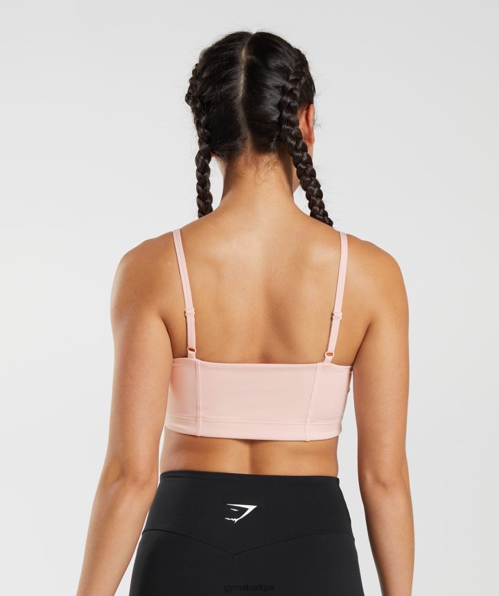 Gymsharksujetador deportivo bandeau mujer rosa brumoso PFTJ2N215 ropa