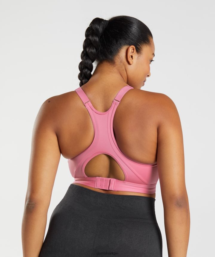 Gymsharksujetador deportivo con cuello alto y soporte alto mujer florecer rosa PFTJ2N170 ropa