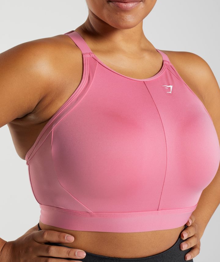 Gymsharksujetador deportivo con cuello alto y soporte alto mujer florecer rosa PFTJ2N170 ropa