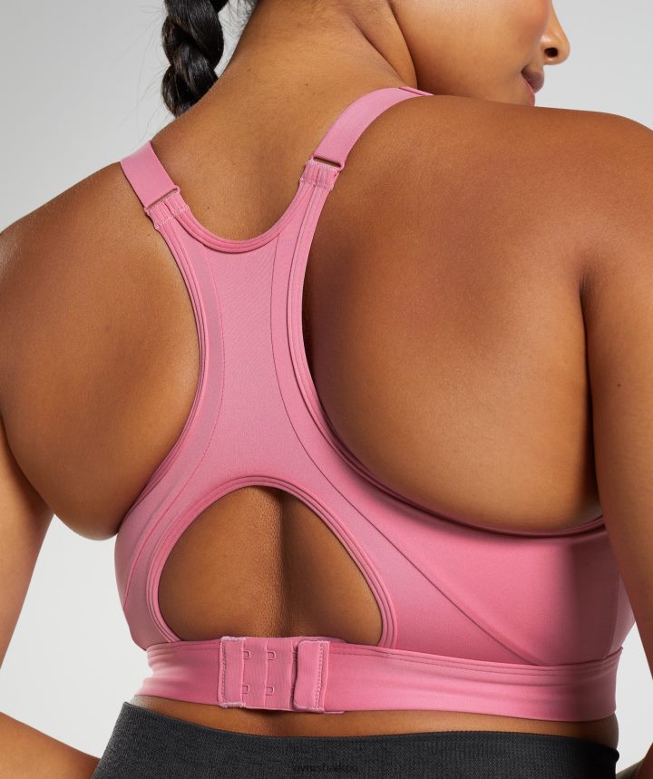 Gymsharksujetador deportivo con cuello alto y soporte alto mujer florecer rosa PFTJ2N170 ropa