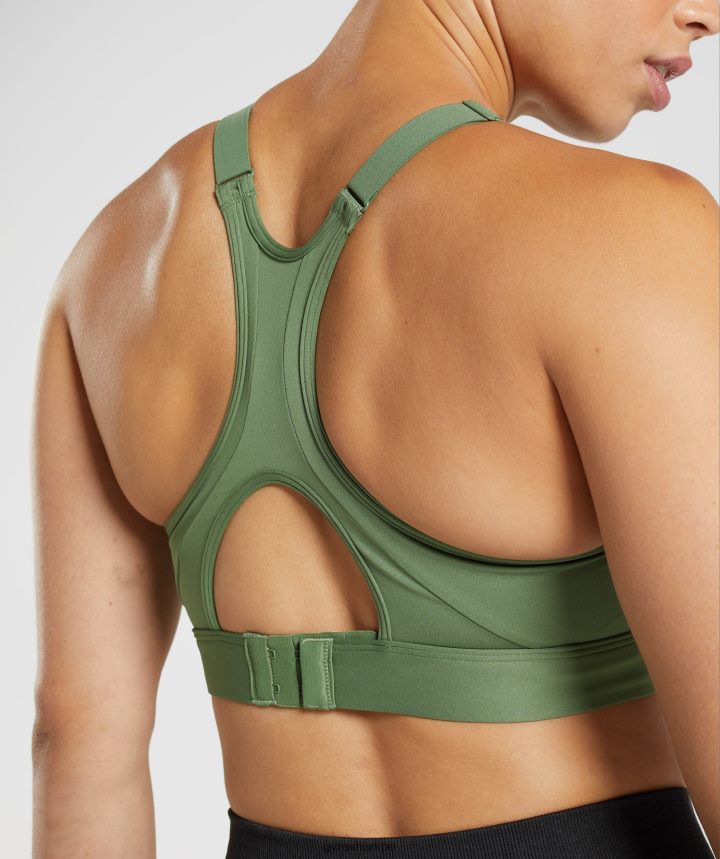 Gymsharksujetador deportivo con cuello alto y soporte alto mujer iguana verde PFTJ2N191 ropa