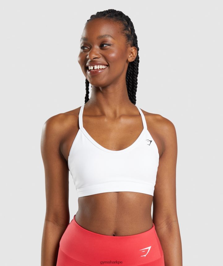Gymsharksujetador deportivo con cuello en v mujer blanco PFTJ2N211 ropa