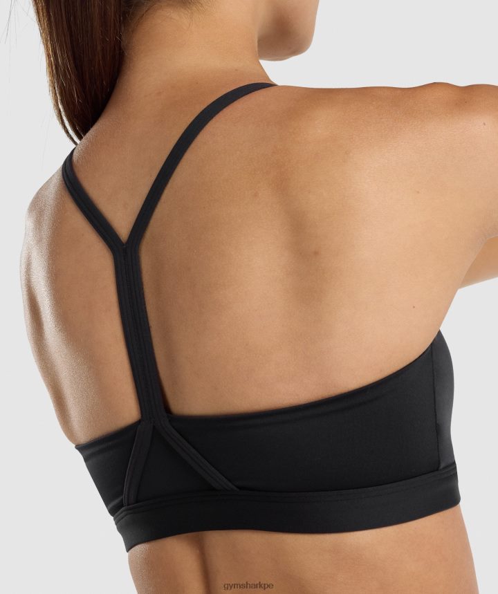 Gymsharksujetador deportivo con cuello en v mujer negro PFTJ2N206 ropa