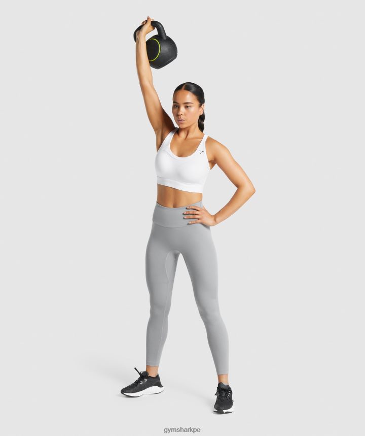 Gymsharksujetador deportivo con espalda de nadador mujer blanco PFTJ2N233 ropa