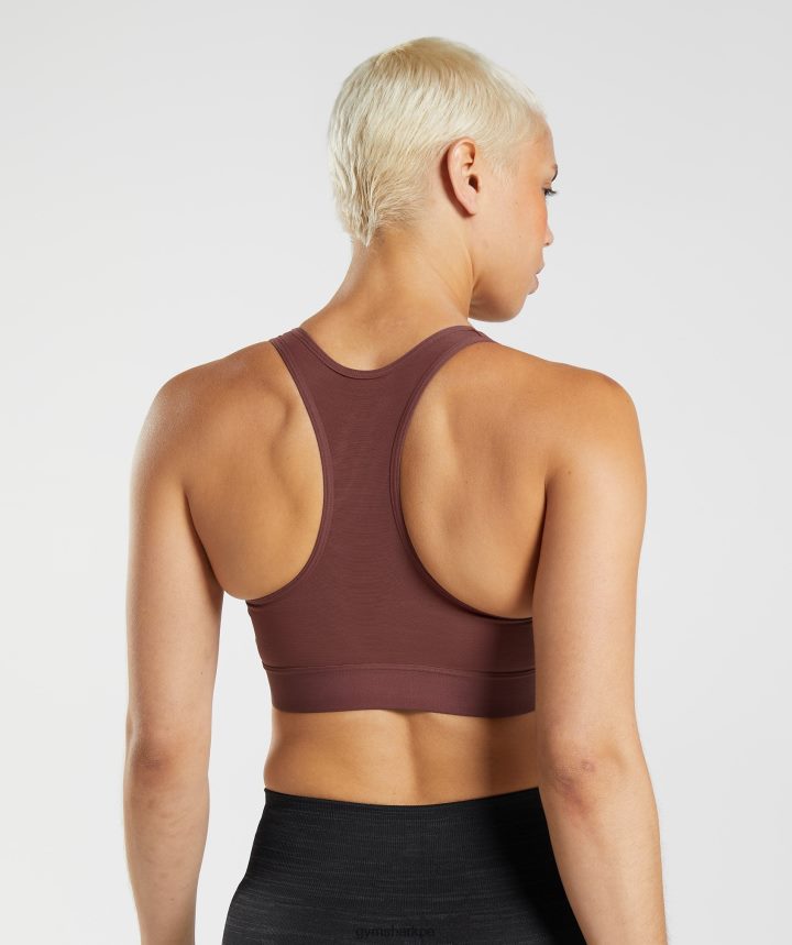 Gymsharksujetador deportivo con espalda nadadora mujer marrón cereza PFTJ2N160 ropa