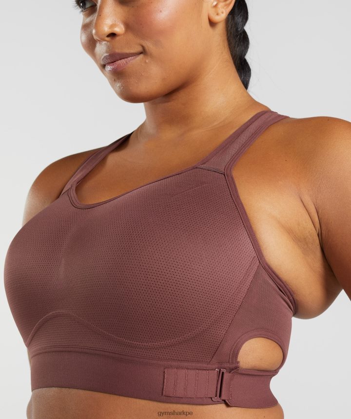 Gymsharksujetador deportivo con espalda nadadora mujer marrón cereza PFTJ2N160 ropa