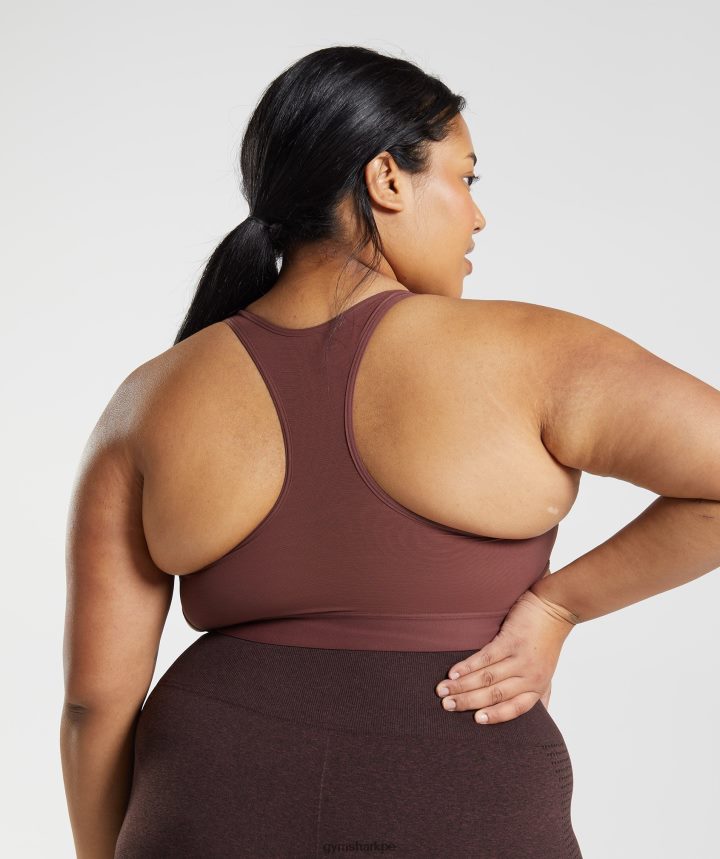 Gymsharksujetador deportivo con espalda nadadora mujer marrón cereza PFTJ2N160 ropa
