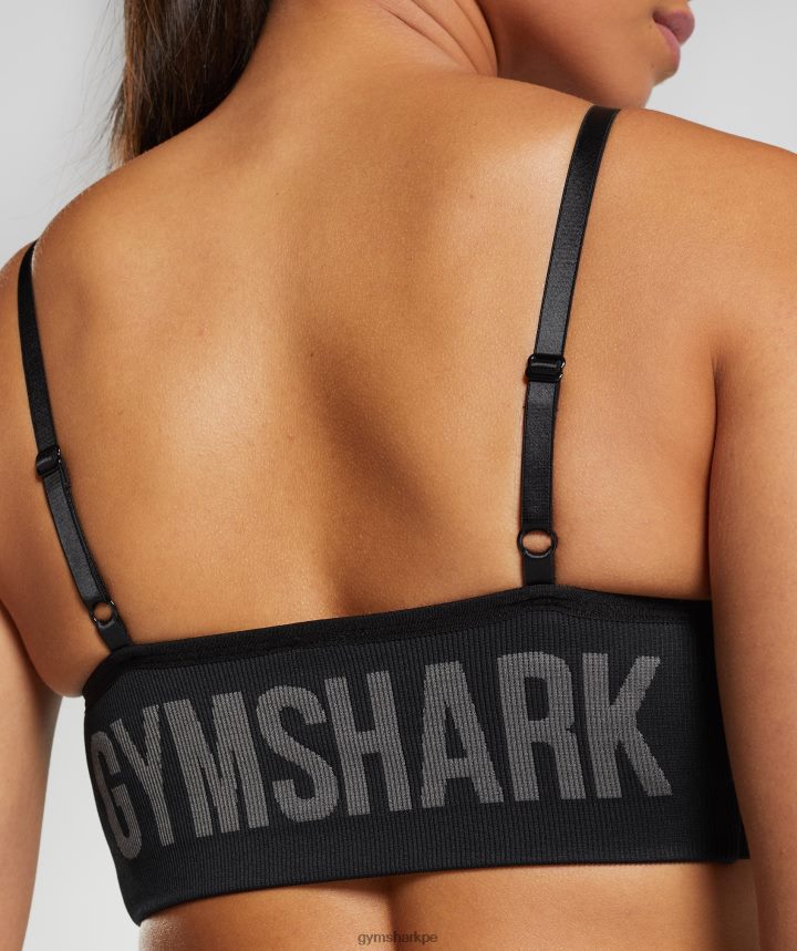 Gymsharksujetador deportivo con tiras flexibles mujer negro PFTJ2N196 ropa