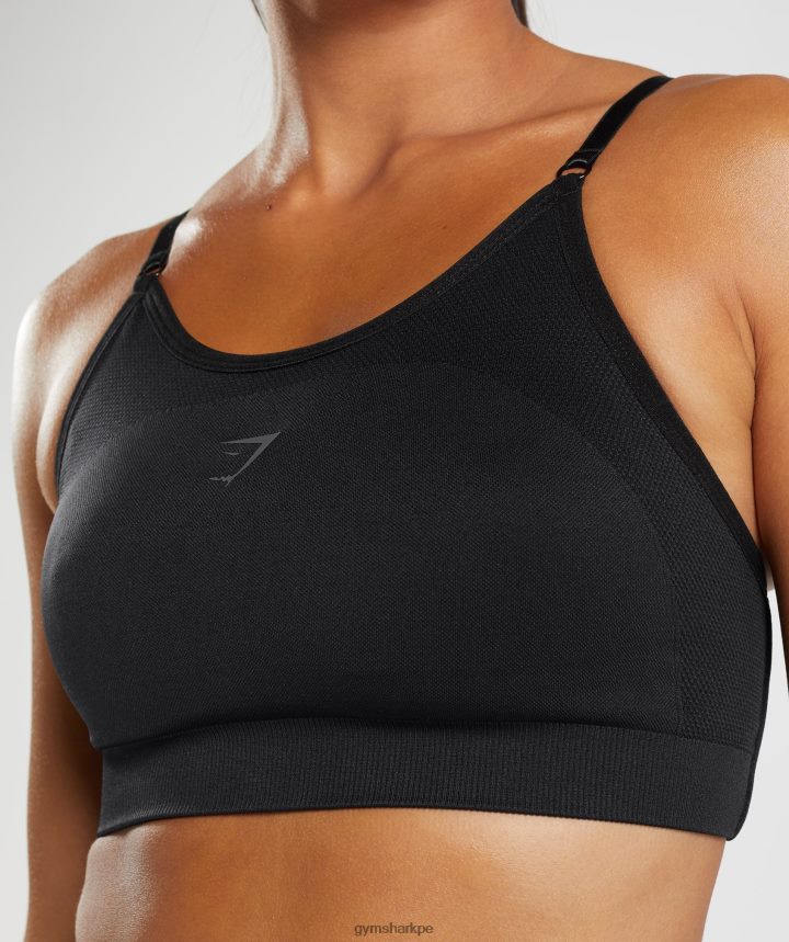 Gymsharksujetador deportivo con tiras flexibles mujer negro PFTJ2N196 ropa