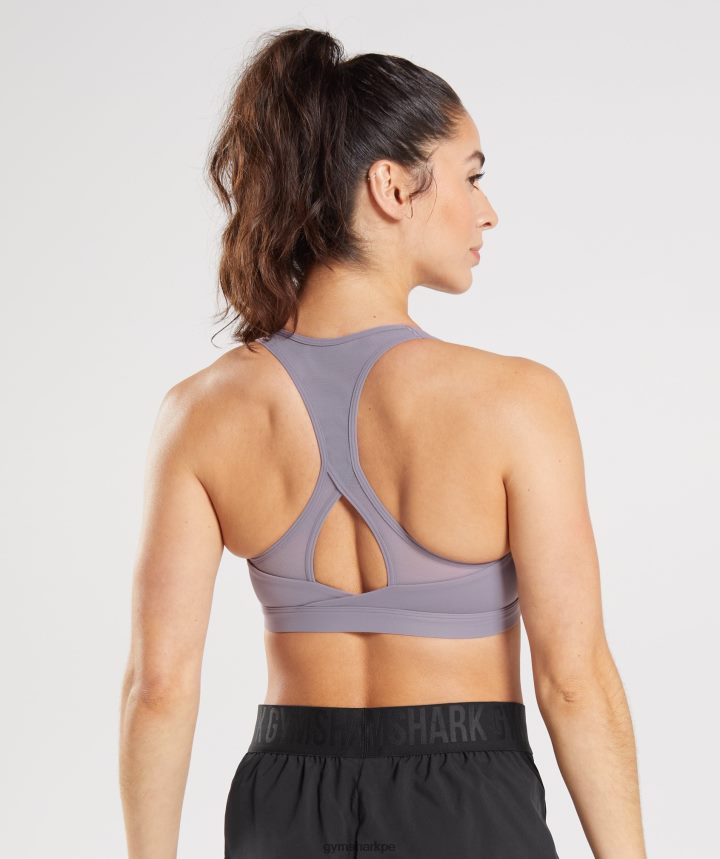 Gymsharksujetador deportivo cruzado mujer lavanda pizarra PFTJ2N140 ropa