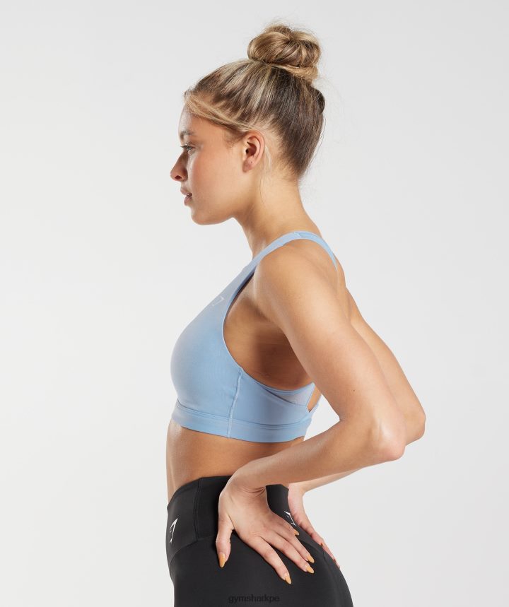 Gymsharksujetador deportivo cruzado mujer navegar azul PFTJ2N150 ropa