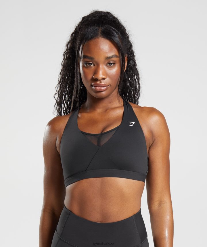 Gymsharksujetador deportivo cruzado mujer negro PFTJ2N125 ropa