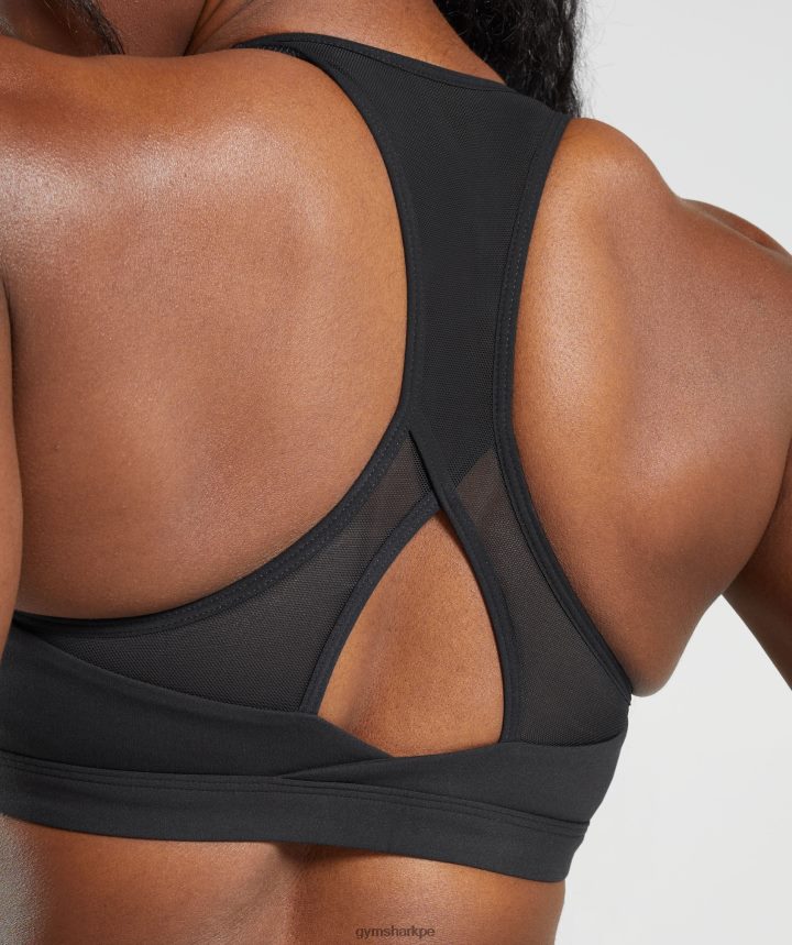 Gymsharksujetador deportivo cruzado mujer negro PFTJ2N125 ropa