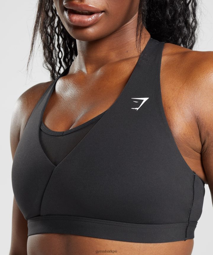 Gymsharksujetador deportivo cruzado mujer negro PFTJ2N125 ropa