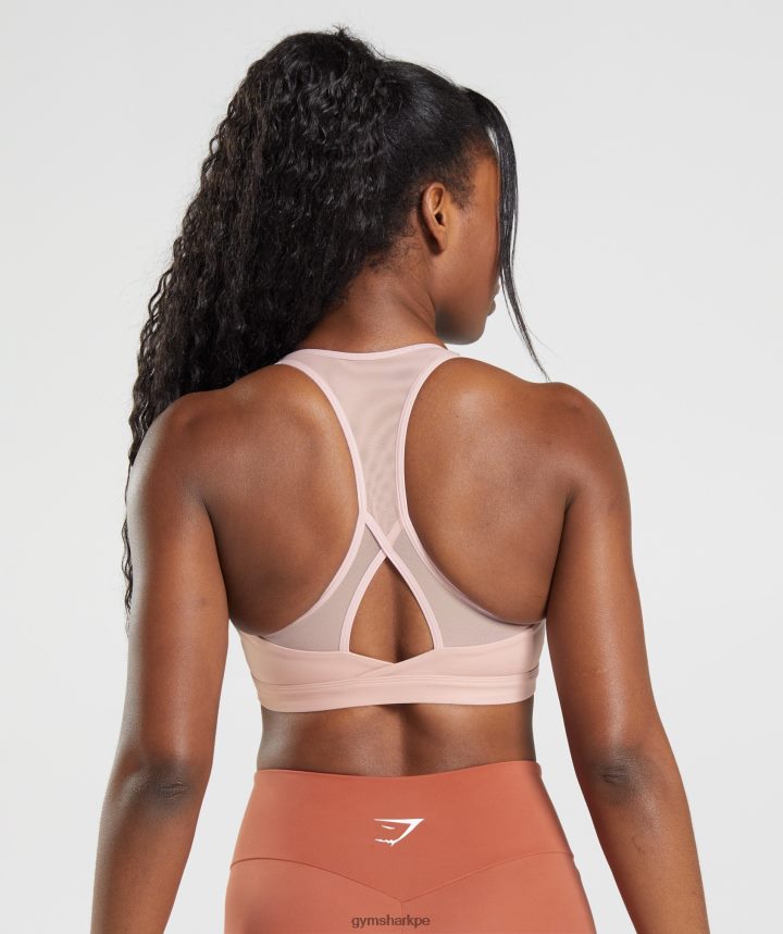 Gymsharksujetador deportivo cruzado mujer rosa escandinavo PFTJ2N156 ropa