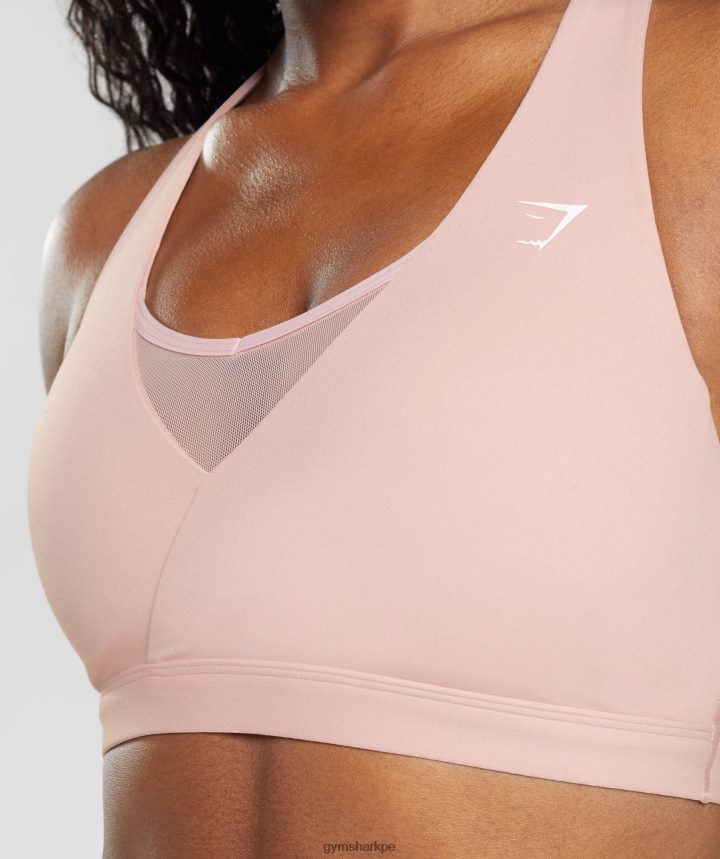 Gymsharksujetador deportivo cruzado mujer rosa escandinavo PFTJ2N156 ropa