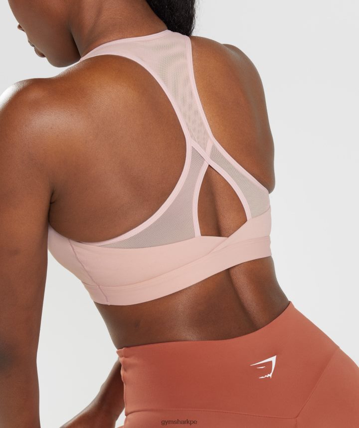 Gymsharksujetador deportivo cruzado mujer rosa escandinavo PFTJ2N156 ropa