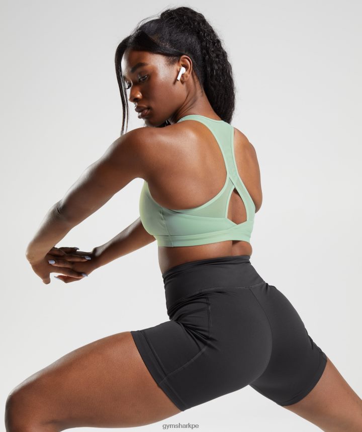Gymsharksujetador deportivo cruzado mujer verde salvia del desierto PFTJ2N162 ropa