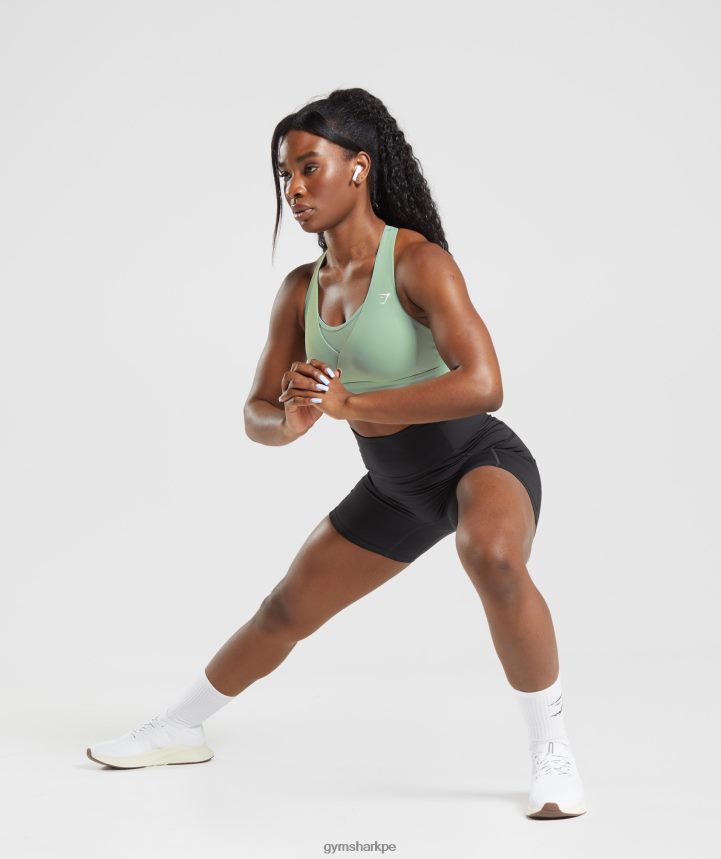 Gymsharksujetador deportivo cruzado mujer verde salvia del desierto PFTJ2N162 ropa