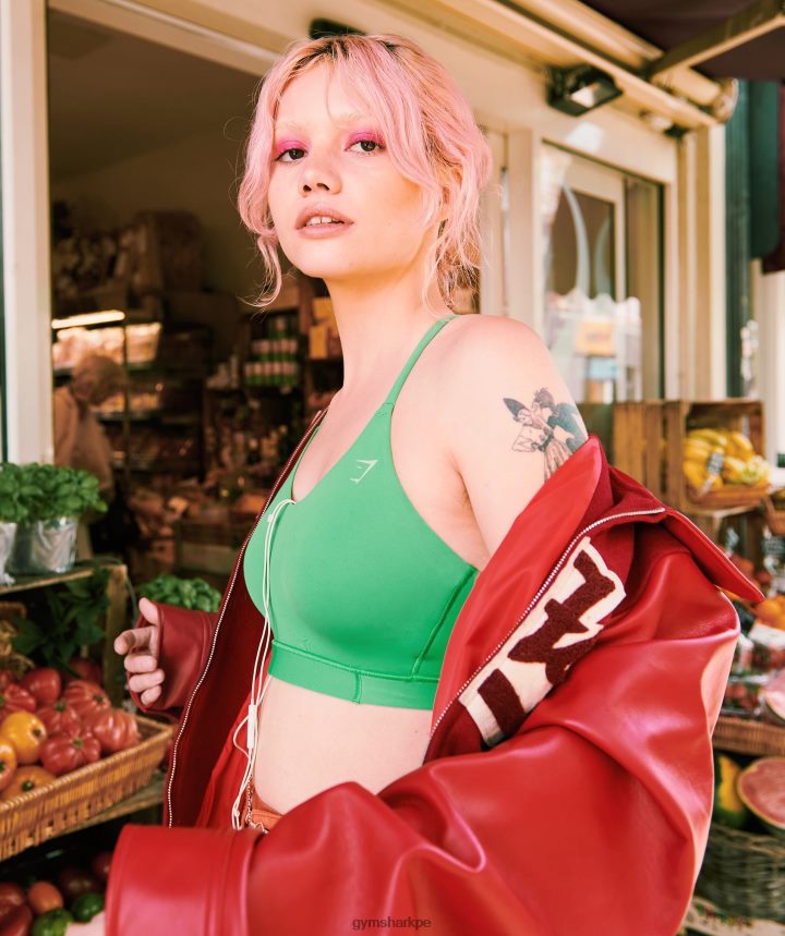 Gymsharksujetador deportivo de estudio mujer manzana verde PFTJ2N202 ropa