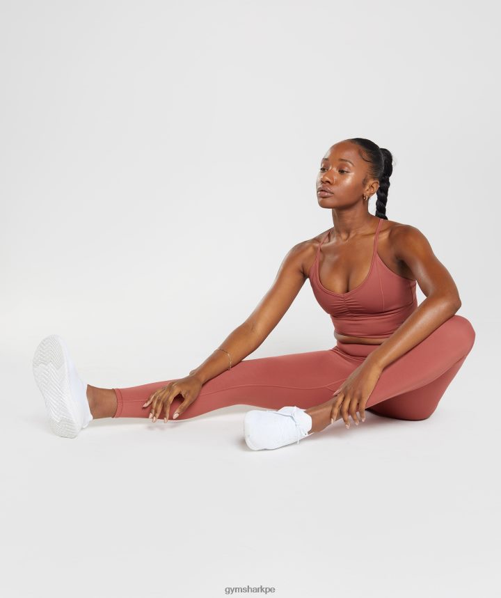 Gymsharksujetador deportivo de palangre elevate mujer rosa marrón PFTJ2N169 ropa