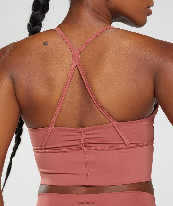 Gymsharksujetador deportivo de palangre elevate mujer rosa marrón PFTJ2N169 ropa