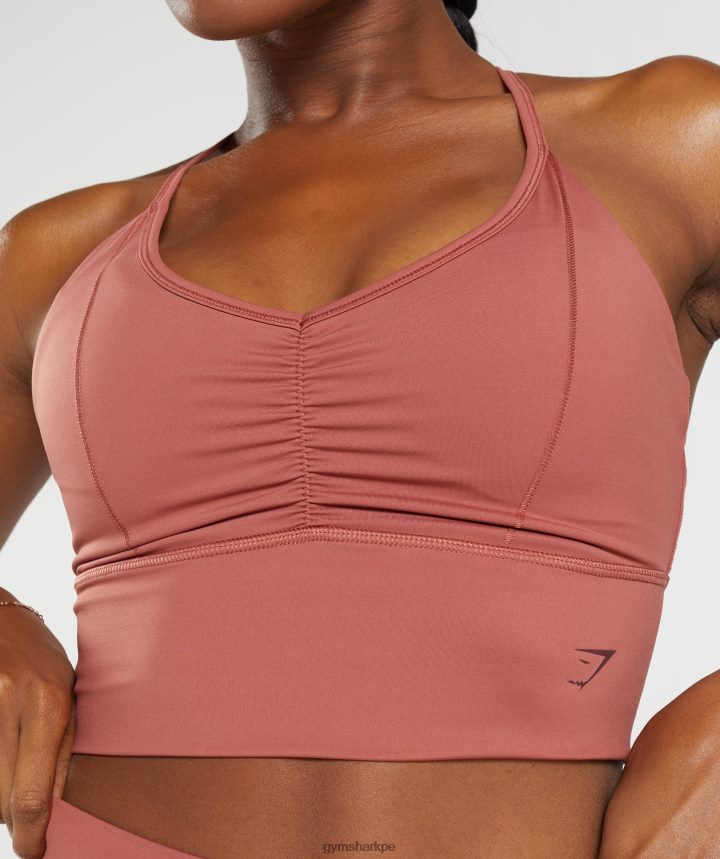 Gymsharksujetador deportivo de palangre elevate mujer rosa marrón PFTJ2N169 ropa