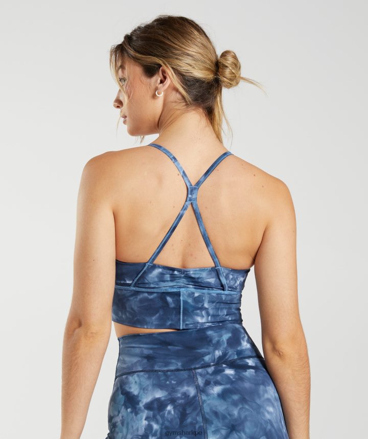 Gymsharksujetador deportivo de palangre elevate mujer tinte en aerosol azul junto al lago PFTJ2N172 ropa