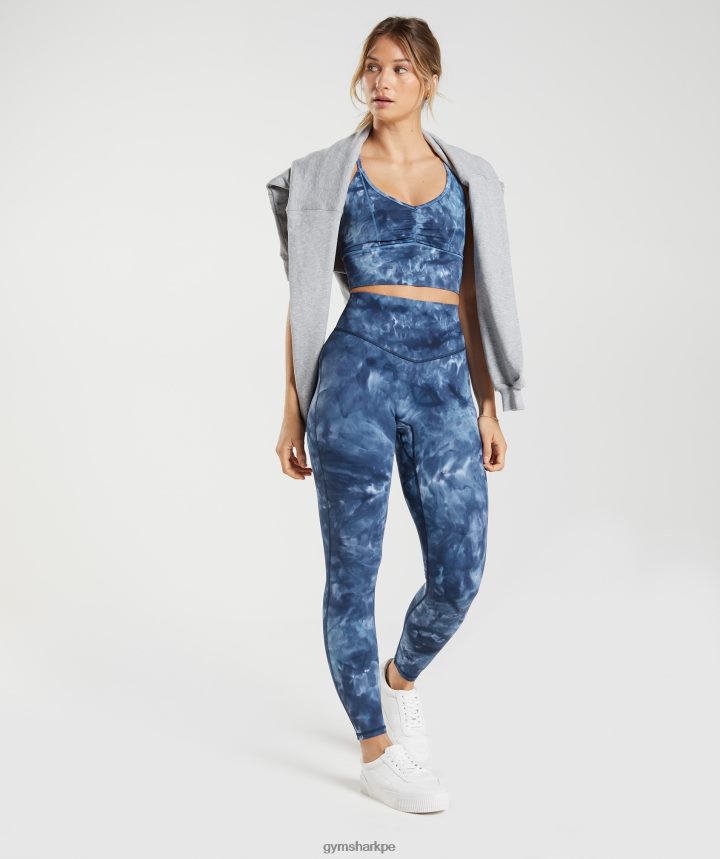 Gymsharksujetador deportivo de palangre elevate mujer tinte en aerosol azul junto al lago PFTJ2N172 ropa