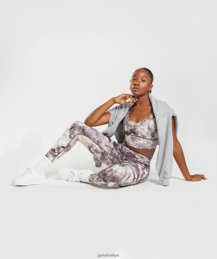 Gymsharksujetador deportivo de palangre elevate mujer tinte en aerosol marrón cemento PFTJ2N164 ropa