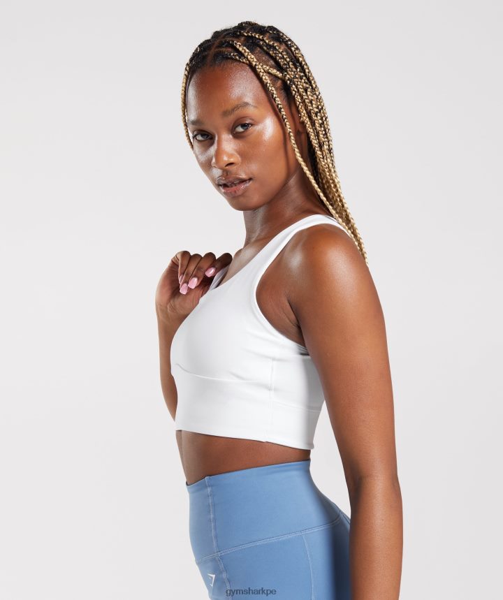 Gymsharksujetador deportivo de palangre mujer blanco PFTJ2N128 ropa