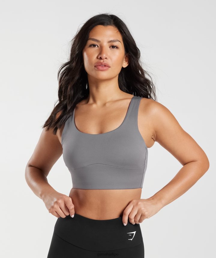 Gymsharksujetador deportivo de palangre mujer gris titanio PFTJ2N167 ropa