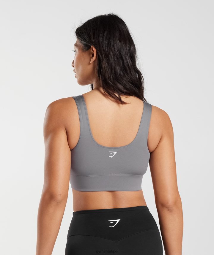 Gymsharksujetador deportivo de palangre mujer gris titanio PFTJ2N167 ropa