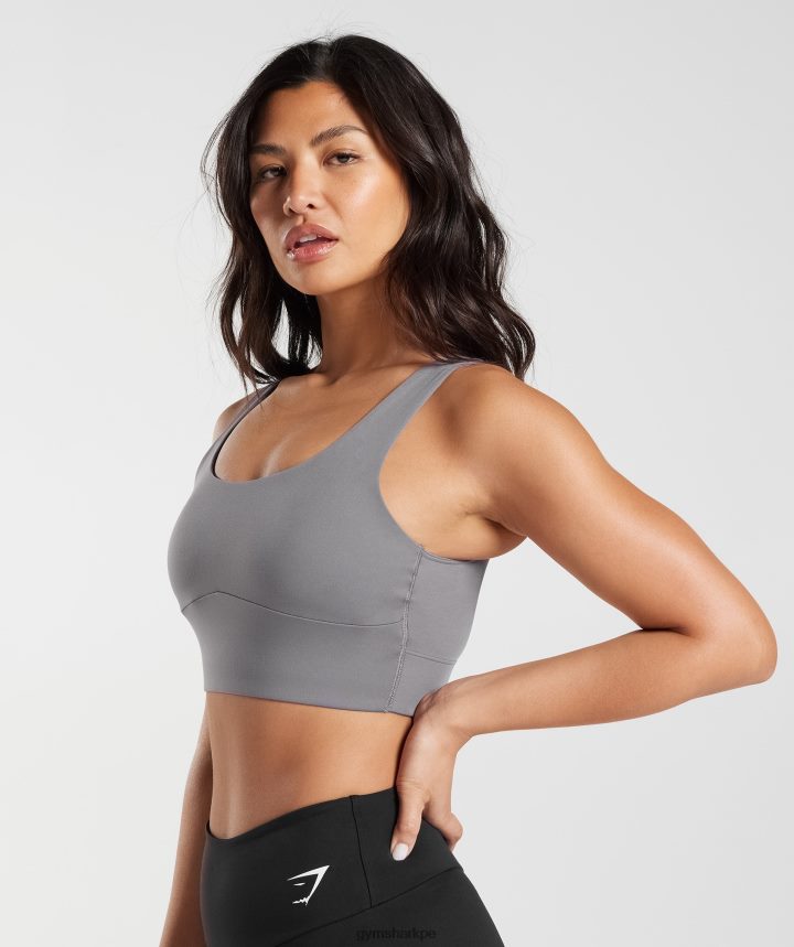 Gymsharksujetador deportivo de palangre mujer gris titanio PFTJ2N167 ropa