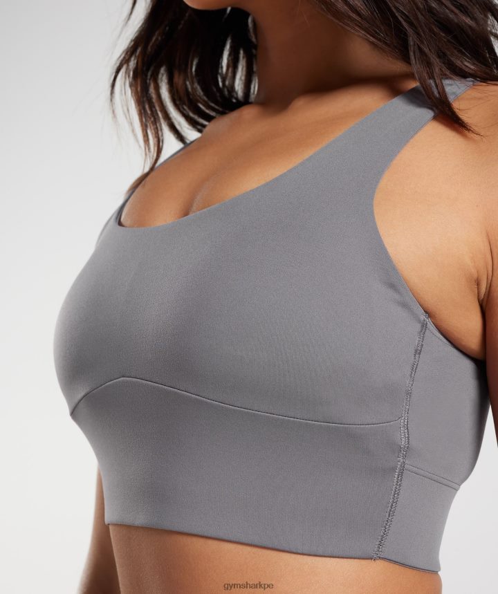 Gymsharksujetador deportivo de palangre mujer gris titanio PFTJ2N167 ropa