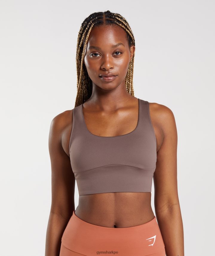 Gymsharksujetador deportivo de palangre mujer marrón trufa PFTJ2N149 ropa