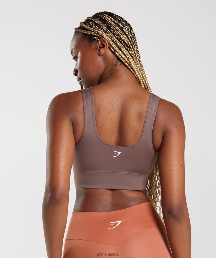 Gymsharksujetador deportivo de palangre mujer marrón trufa PFTJ2N149 ropa