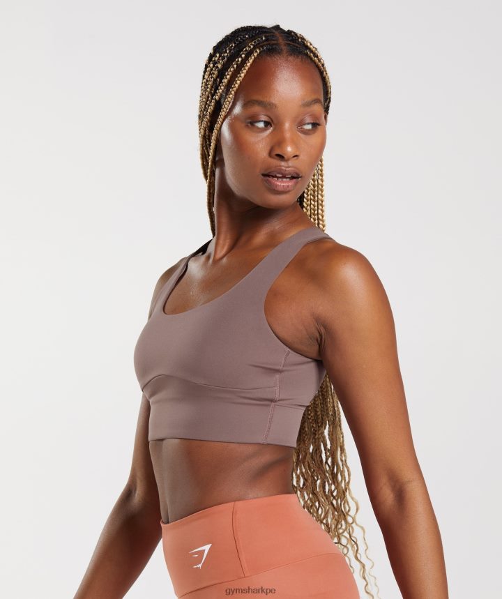 Gymsharksujetador deportivo de palangre mujer marrón trufa PFTJ2N149 ropa