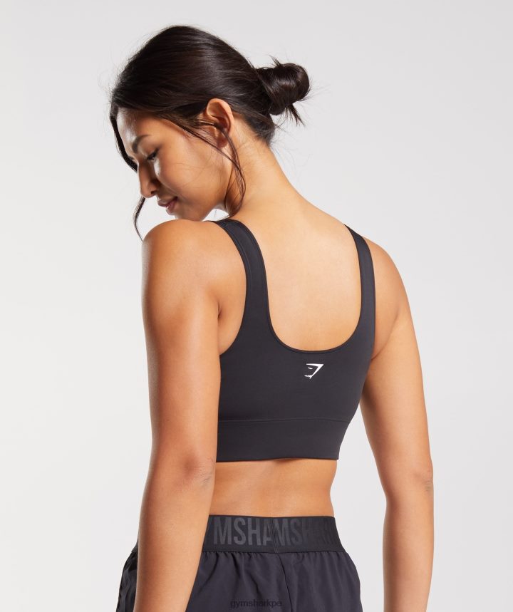 Gymsharksujetador deportivo de palangre mujer negro PFTJ2N119 ropa