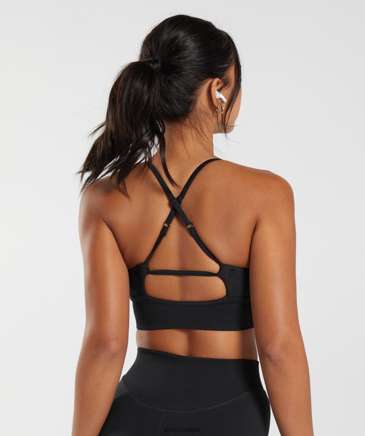 Gymsharksujetador deportivo de palangre sin costuras mujer negro PFTJ2N113 ropa