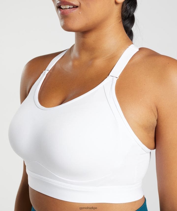 Gymsharksujetador deportivo de sujeción alta con abertura en la espalda mujer blanco PFTJ2N179 ropa