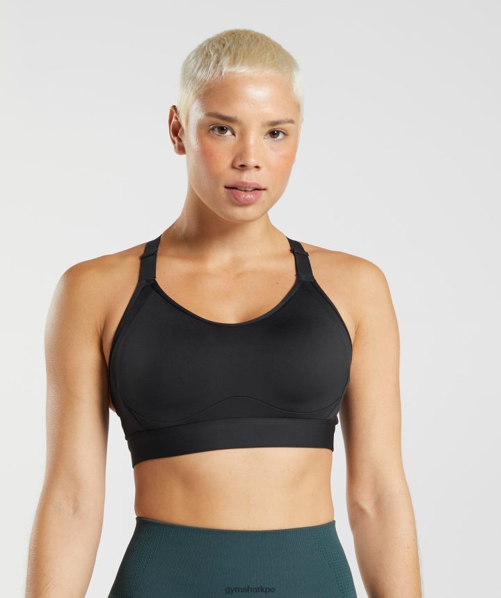 Gymsharksujetador deportivo de sujeción alta con abertura en la espalda mujer negro PFTJ2N194 ropa