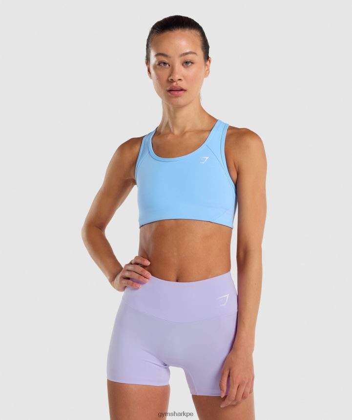 Gymsharksujetador deportivo esencial con espalda de nadador mujer azul claro PFTJ2N232 ropa