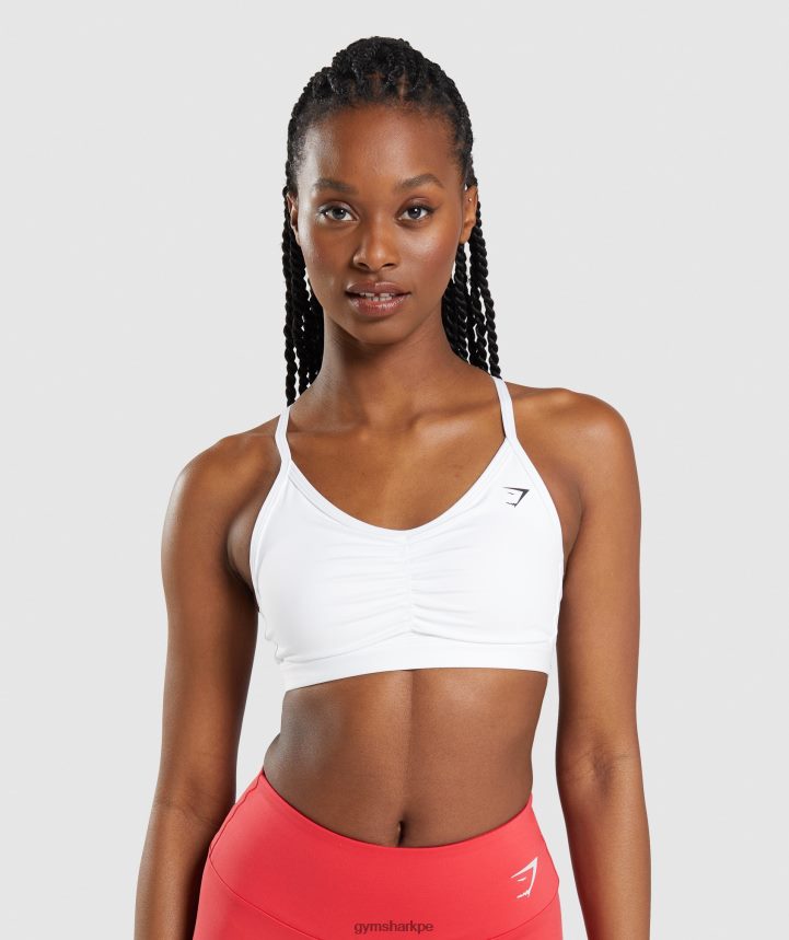 Gymsharksujetador deportivo fruncido mujer blanco PFTJ2N208 ropa
