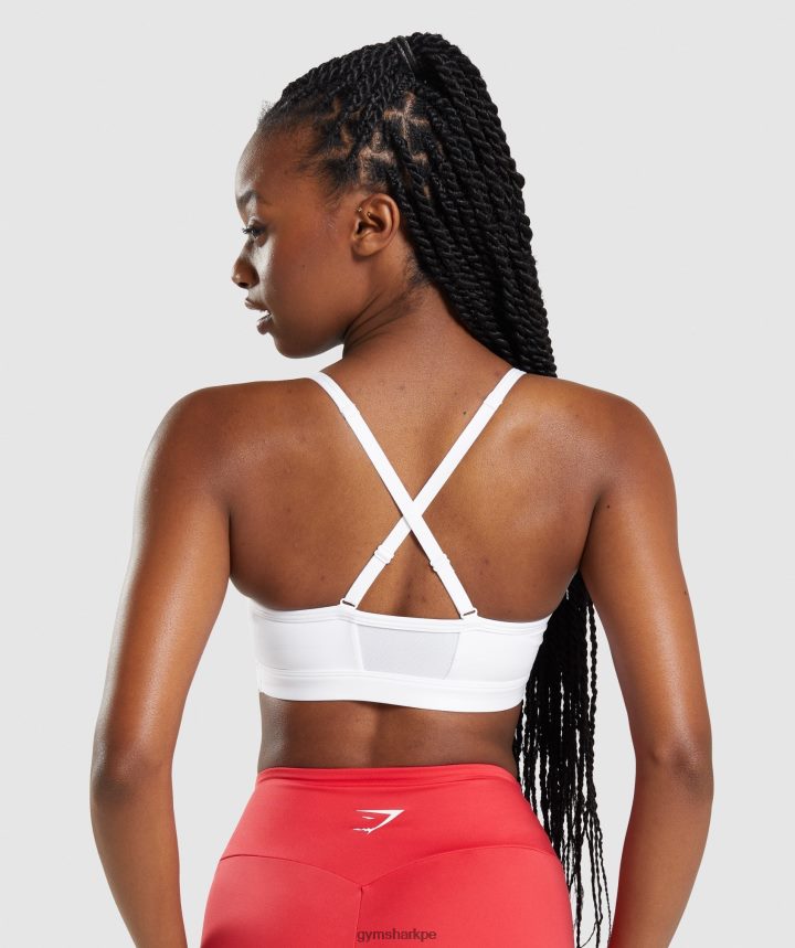 Gymsharksujetador deportivo fruncido mujer blanco PFTJ2N208 ropa