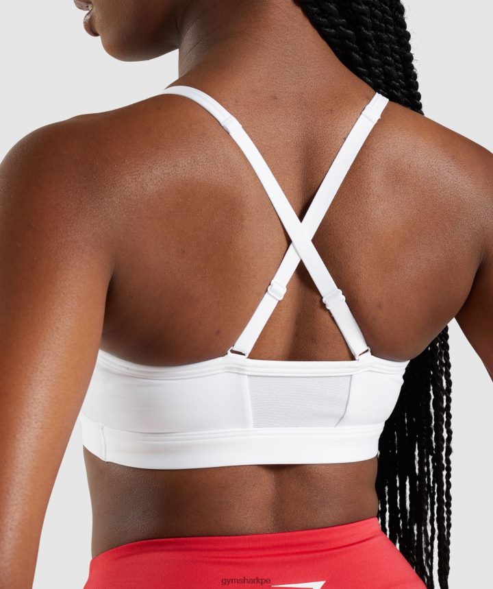 Gymsharksujetador deportivo fruncido mujer blanco PFTJ2N208 ropa